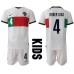 Portugal Ruben Dias #4 Replika Babykläder Borta matchkläder barn VM 2022 Korta ärmar (+ Korta byxor)